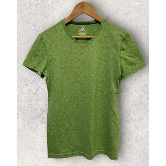 Adidas Women's Short Sleeve Athletic Top Green‎ Size Medium - Picture 2 of 3